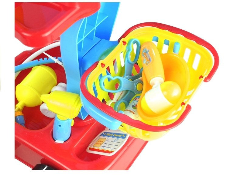 Carrinho médico com acessórios 22 peças multicolor