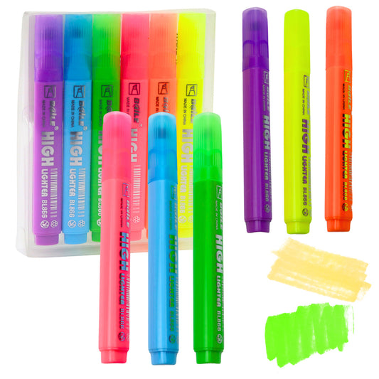 Conjunto de marcadores fluorescentes coloridos 6 un.