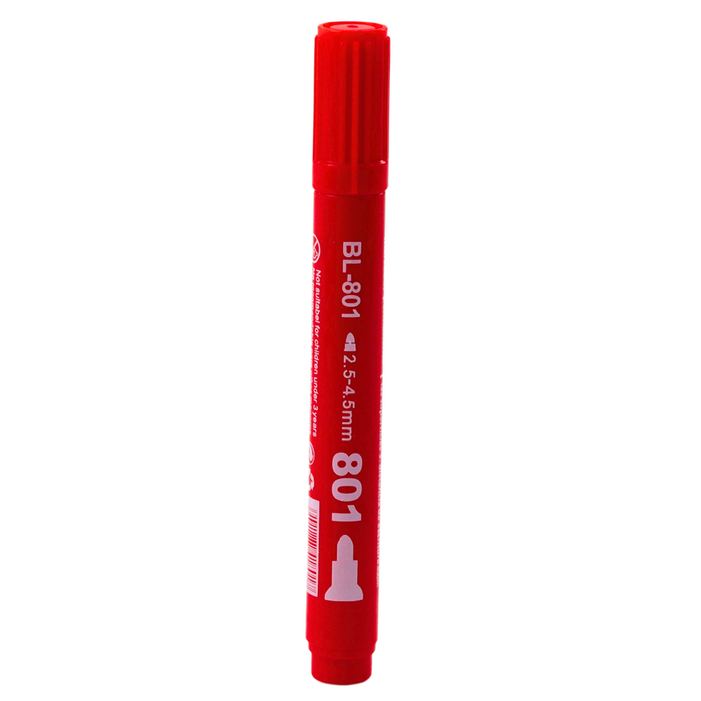 Marcador permanente impermeável vermelho 2,5-4,5 mm (1 marcador)