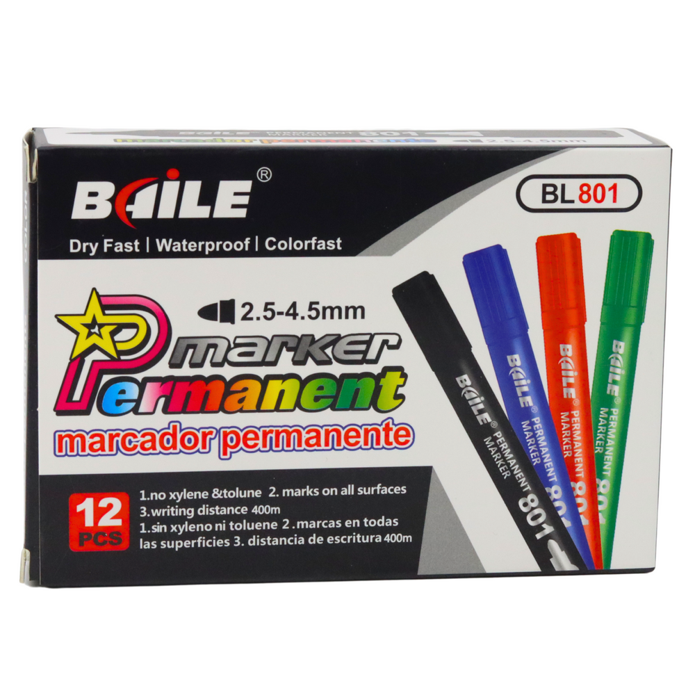 Marcador permanente impermeável vermelho 2,5-4,5 mm (1 marcador)