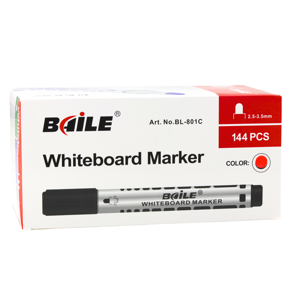 Conjunto de marcadores para quadro branco vermelhos 12 un.