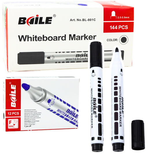 Conjunto de marcadores para quadro branco pretos 12 un.