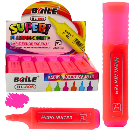 Marcador fluorescente rosa intenso  (1 unidade, sortido)