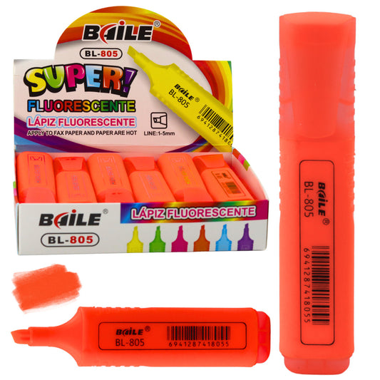 Marcador fluorescente laranja intenso (1 unidade, sortido)