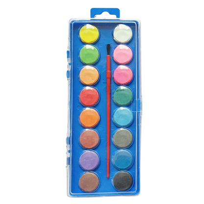 Tintas aquarela escolares 16 cores com pincel