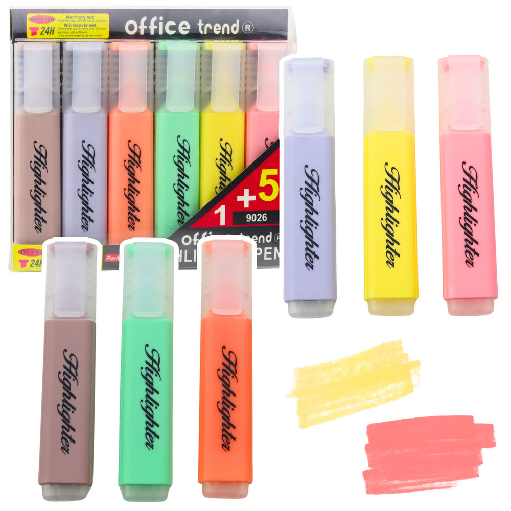 Conjunto de marcadores pastel 6 un.