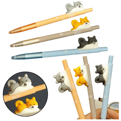 Caneta Shiba com figura tinta azul 0,5 mm (1 unidade, sortido)