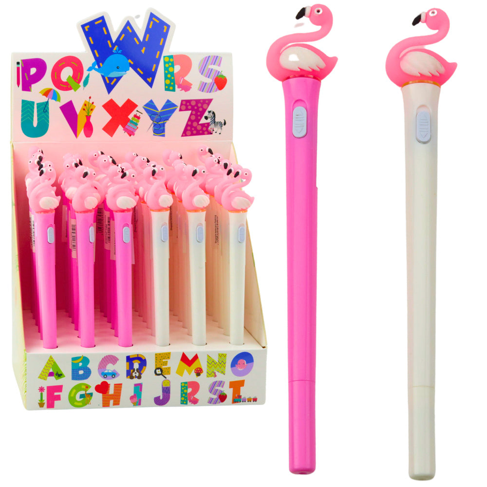 Caneta luminosa flamingo rosa tinta azul 0,7 mm (1 unidade, sortido)