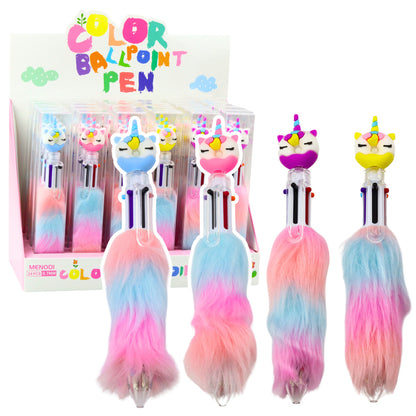 Caneta unicórnio com pompom donut 0,7 mm (1 unidade, sortido)