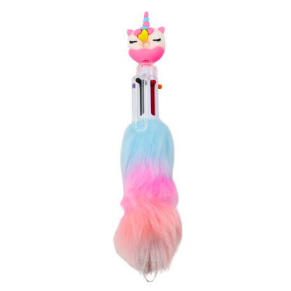 Caneta unicórnio com pompom donut 0,7 mm (1 unidade, sortido)