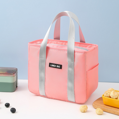 Saco térmico para almoço rosa 24 cm