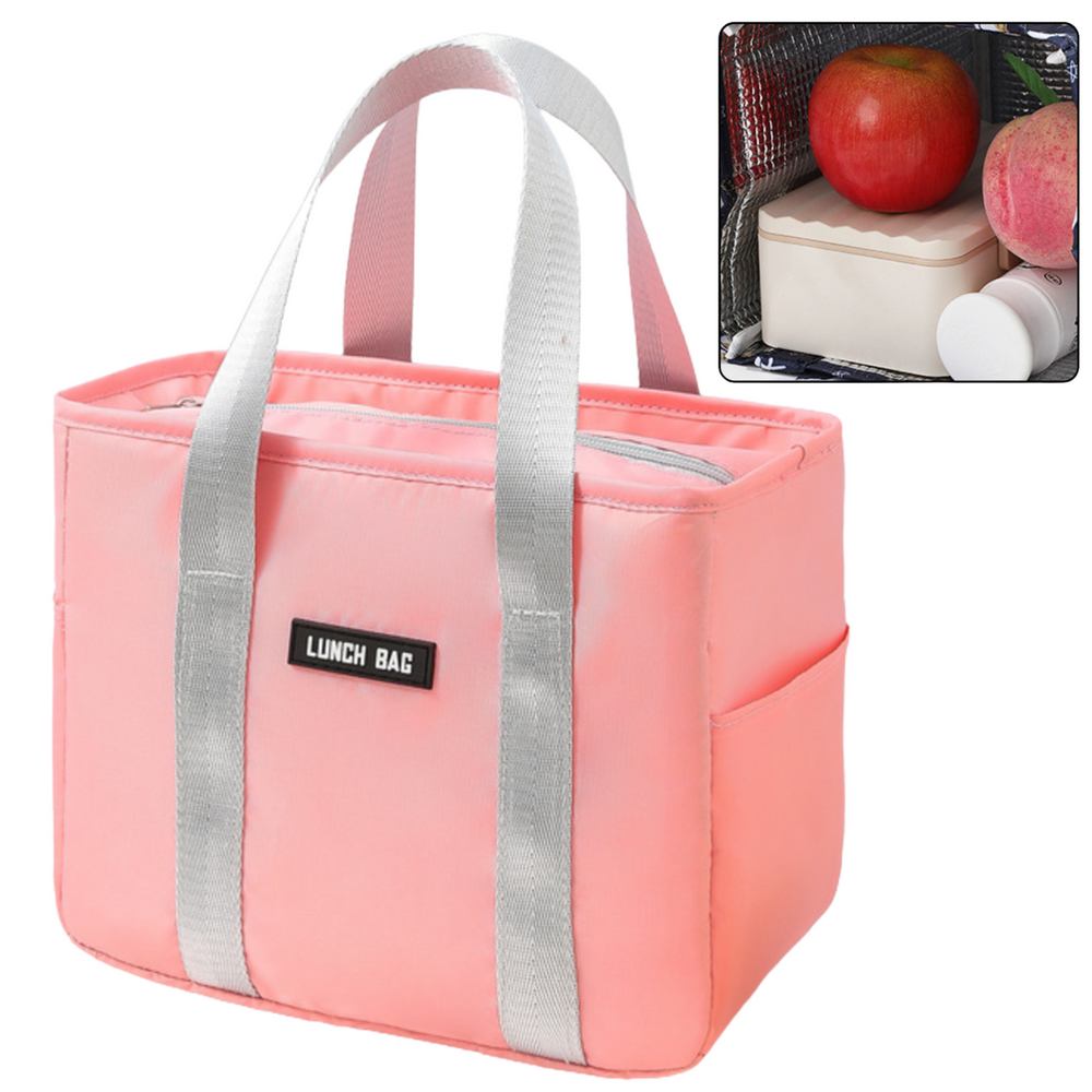 Saco térmico para almoço rosa 24 cm