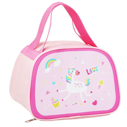 Saco térmico para pequeno-almoço unicórnio rosa 23 cm