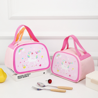 Saco térmico para pequeno-almoço unicórnio rosa 23 cm