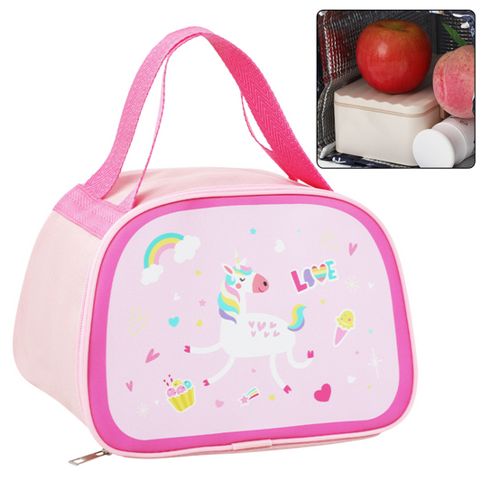 Saco térmico para pequeno-almoço unicórnio rosa 23 cm