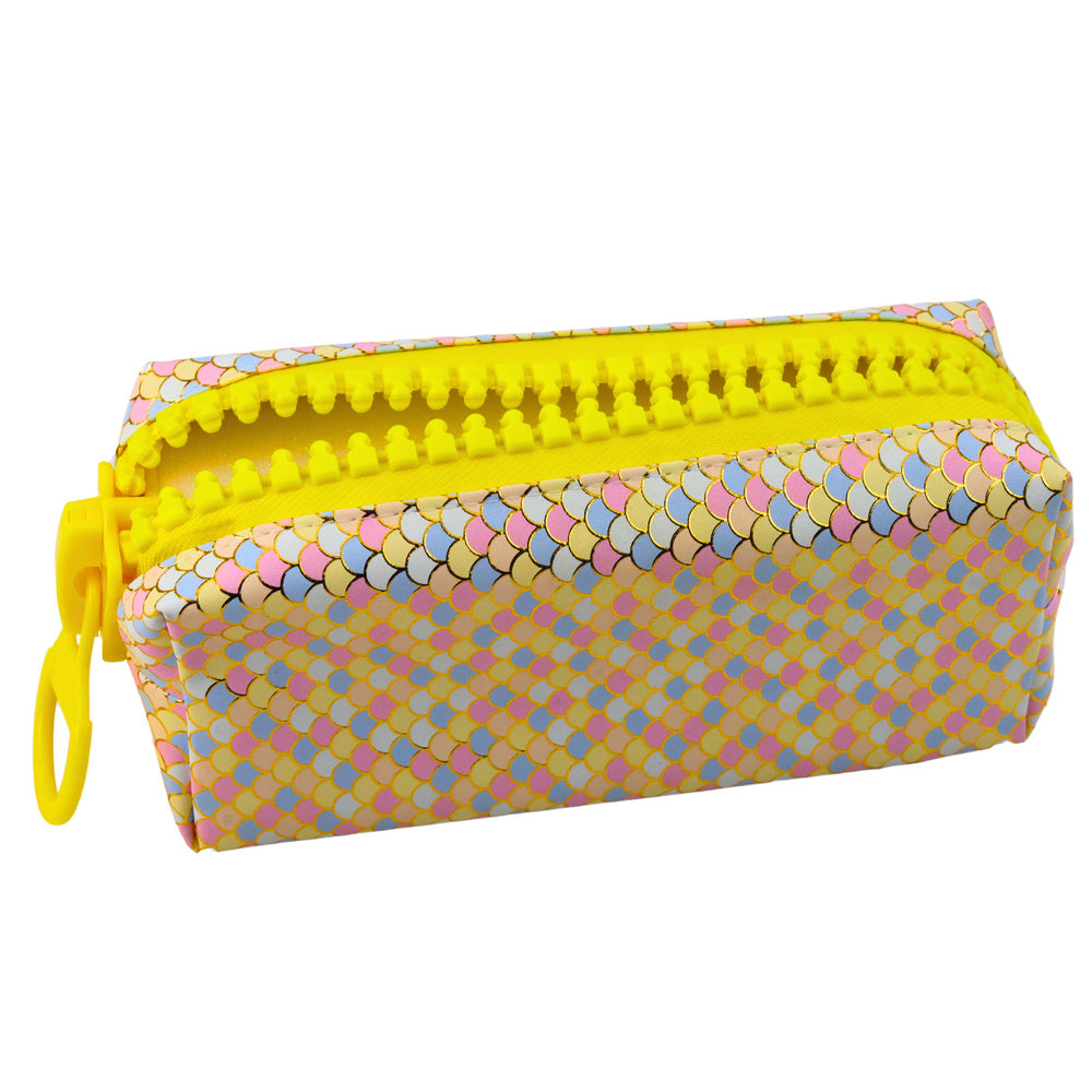 Estojo Escolar Escamas de Sereia Multicolor 21x8cm