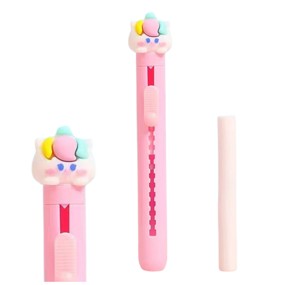 Caneta Borracha Extensível Gato Azul Rosa (1 unidade, sortido)