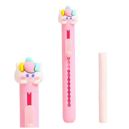 Caneta Borracha Extensível Gato Azul Rosa (1 unidade, sortido)
