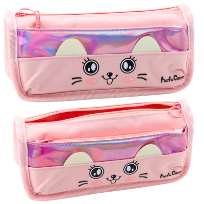 Estojo Escolar Gato Rosa 21,5cm