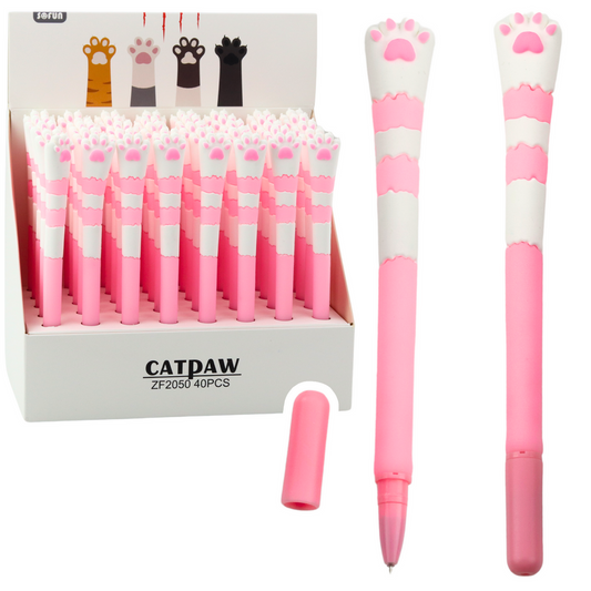 Caneta Gel Pata de Gato Tampa Rosa 16,5cm (1 unidade, sortido)
