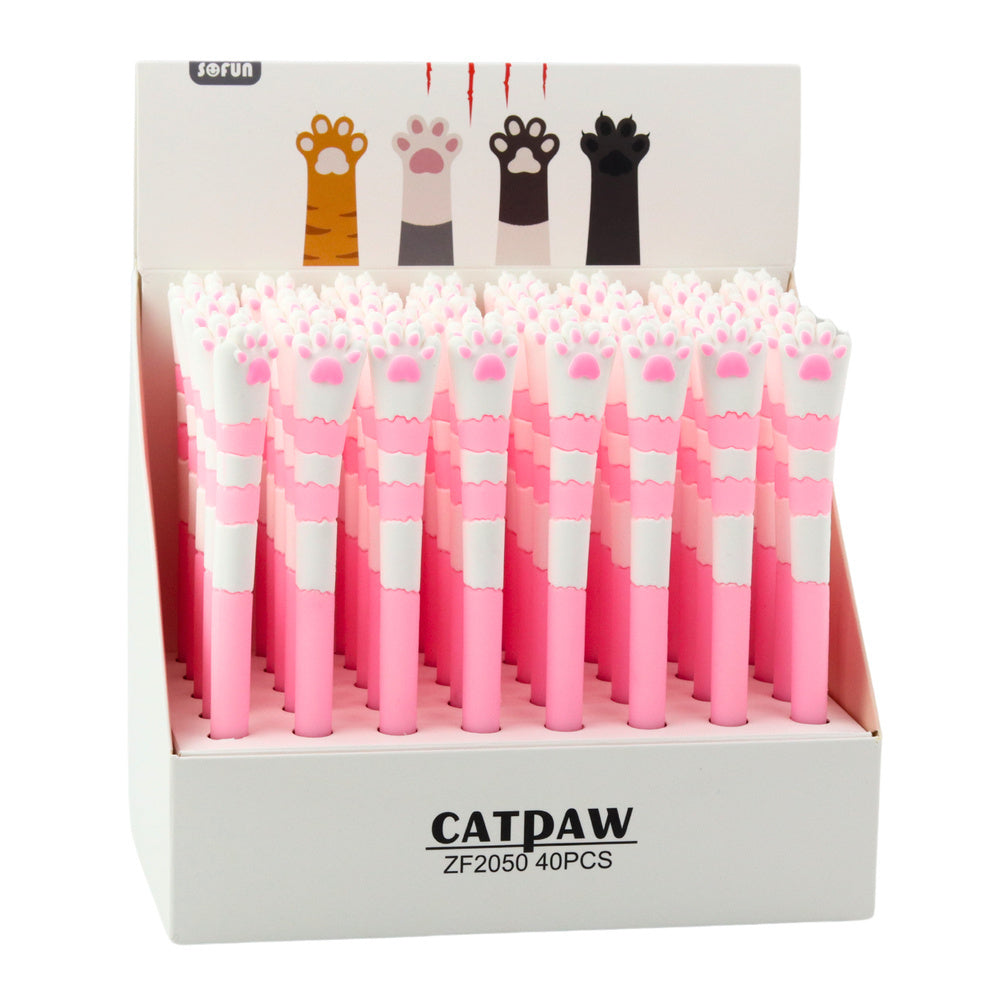 Caneta Gel Pata de Gato Tampa Rosa 16,5cm (1 unidade, sortido)