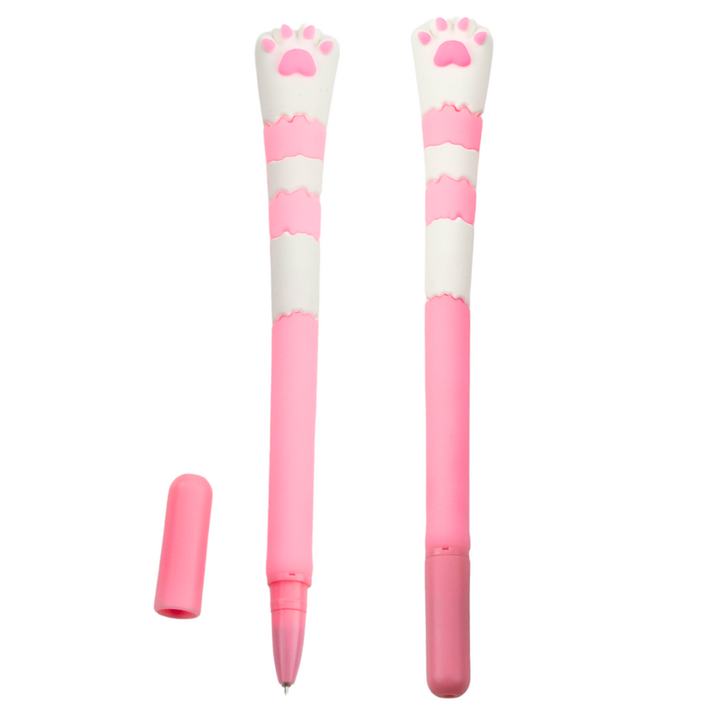 Caneta Gel Pata de Gato Tampa Rosa 16,5cm (1 unidade, sortido)