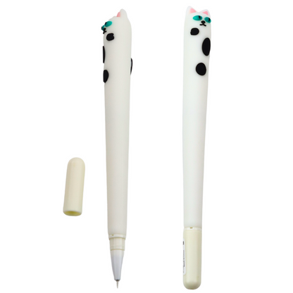 Caneta Gel Gato Tampa Remendos Branca 16,5cm (1 unidade, sortido)
