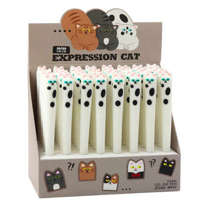 Caneta Gel Gato Tampa Remendos Branca 16,5cm (1 unidade, sortido)