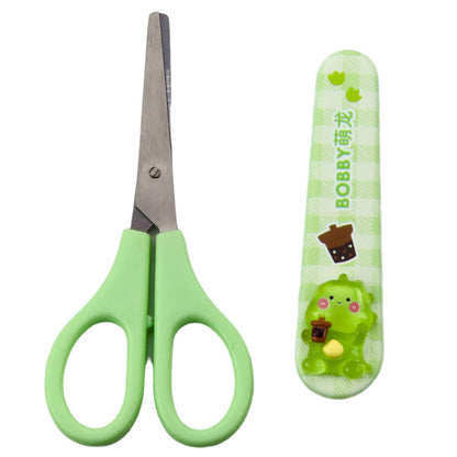 Tesoura Escolar Infantil com Capa Verde 14cm (1 unidade)