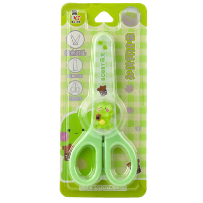 Tesoura Escolar Infantil com Capa Verde 14cm (1 unidade)