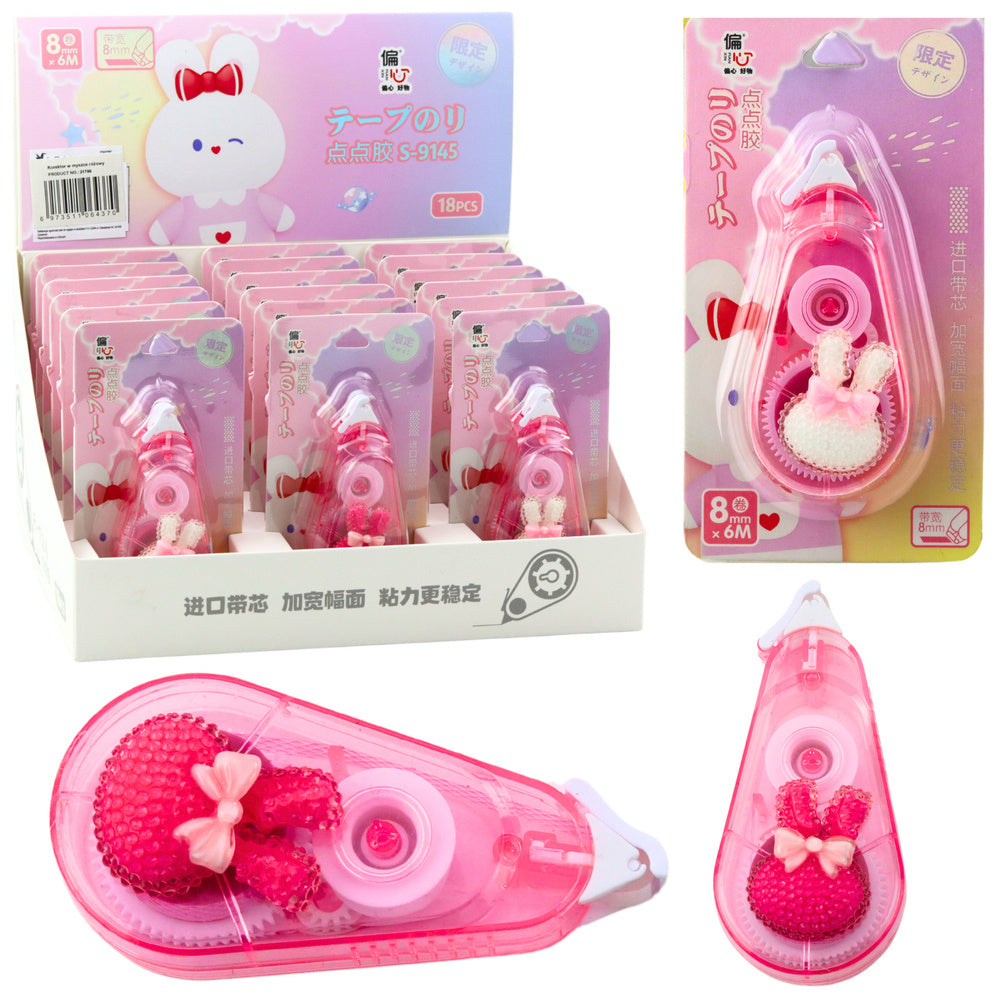 Fita Corretora Coelho Rosa 8mmx6m (1 unidade)