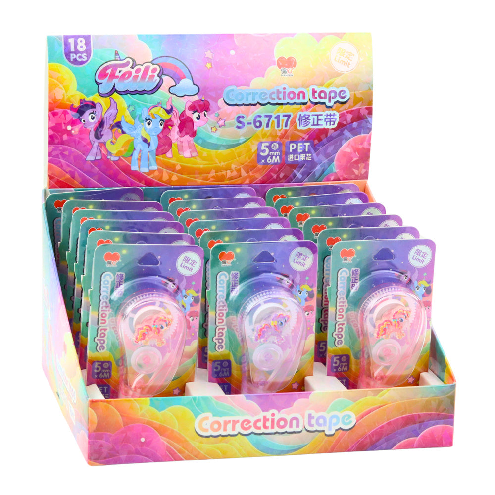 Fita Corretora Unicórnio Rosa Roxo 5mmx6m (1 unidade, sortido)