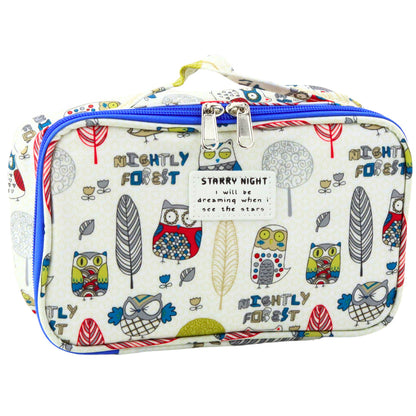 Necessaire Escolar Corujas Branco 22,5cm