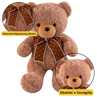 Peluche Urso com Laço Bolinhas 45cm