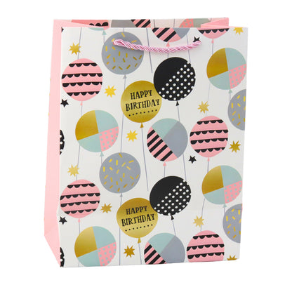 Saco de Presente Padrão Aniversário 23x18x10,5cm (1 unidade, sortido)