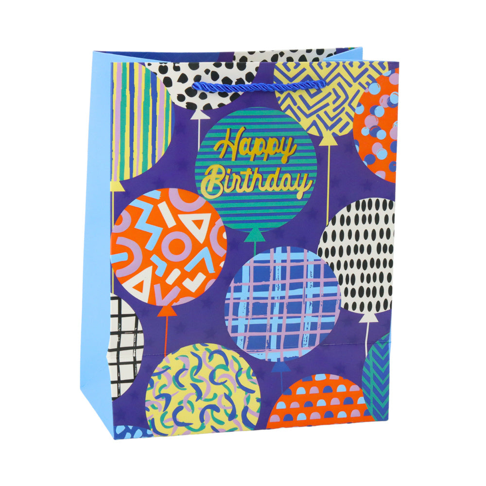 Saco de Presente Padrão Aniversário 23x18x10,5cm (1 unidade, sortido)