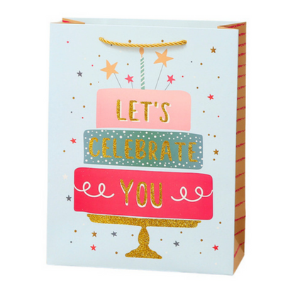 Saco de Presente Happy Birthday 23x18x10cm  (1 unidade, sortido)