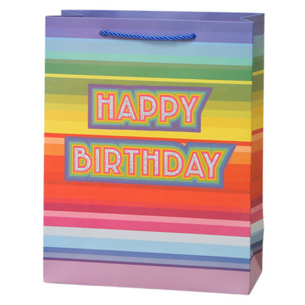 Saco de Presente Happy Birthday 23x18x10cm  (1 unidade, sortido)
