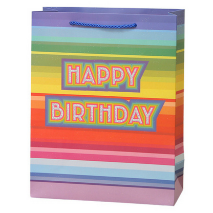 Saco de Presente Happy Birthday 23x18x10cm  (1 unidade, sortido)