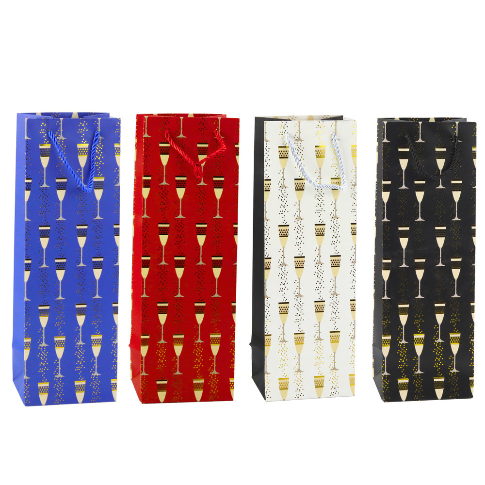 Saco de Presente para Garrafa Padrão Copos 36x12x10cm (1 unidade, sortido)