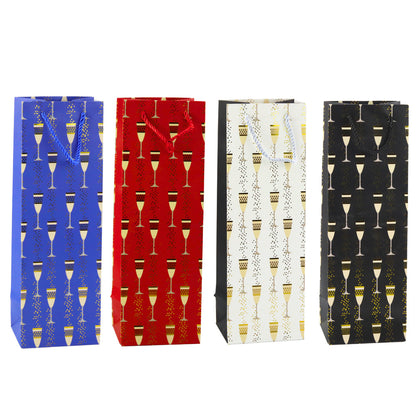 Saco de Presente para Garrafa Padrão Copos 36x12x10cm (1 unidade, sortido)