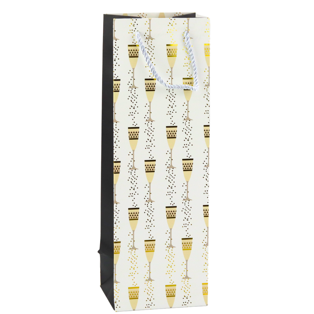 Saco de Presente para Garrafa Padrão Copos 36x12x10cm (1 unidade, sortido)
