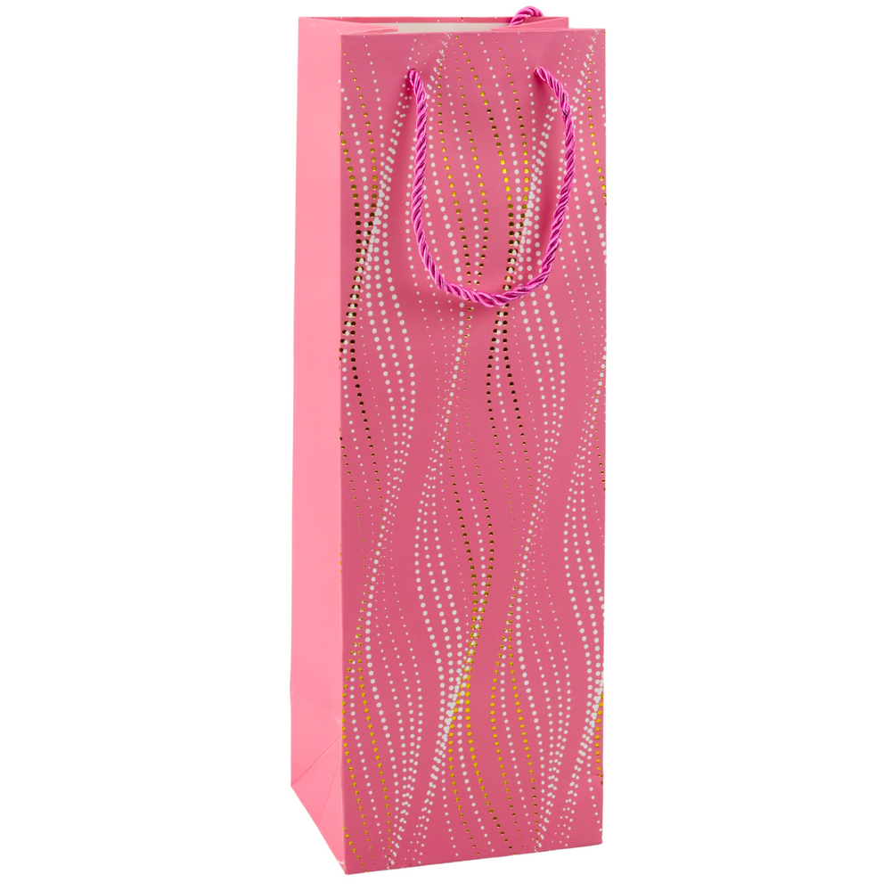 Saco de Presente para Garrafa Ondas Brilhantes 35x12x9cm (1 unidade, sortido)