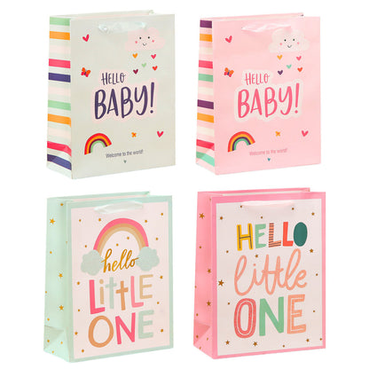 Saco de Presente para Bebé Hello Baby 36x12x10cm (1 unidade, sortido)