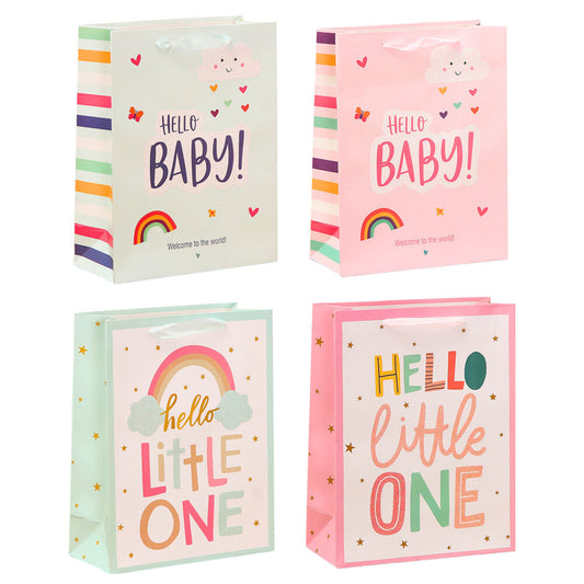 Saco de Presente para Bebé Hello Baby 36x12x10cm (1 unidade, sortido)
