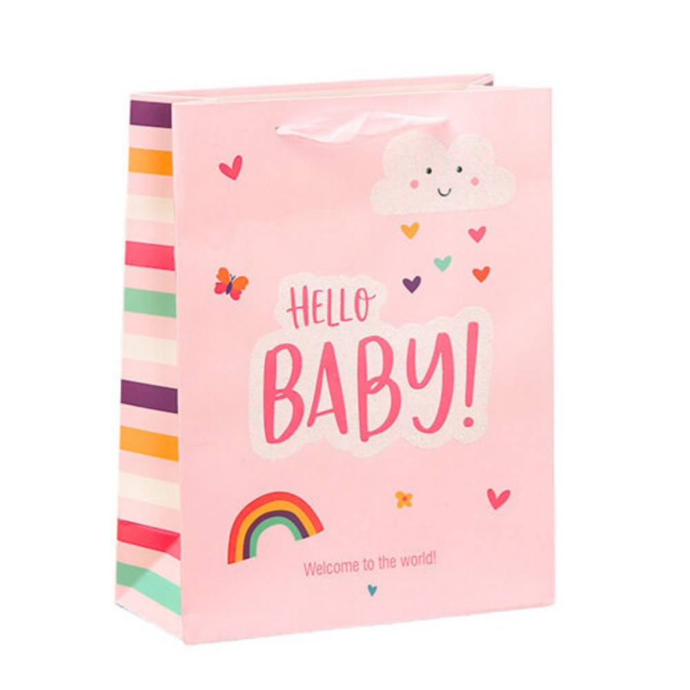 Saco de Presente para Bebé Hello Baby 36x12x10cm (1 unidade, sortido)