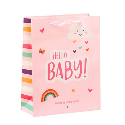 Saco de Presente para Bebé Hello Baby 36x12x10cm (1 unidade, sortido)