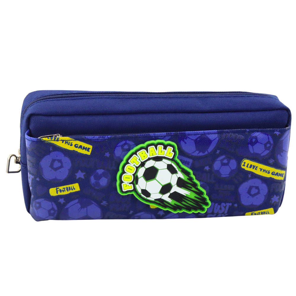 Estojo Escolar Futebol Azul Marinho