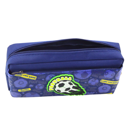 Estojo Escolar Futebol Azul Marinho