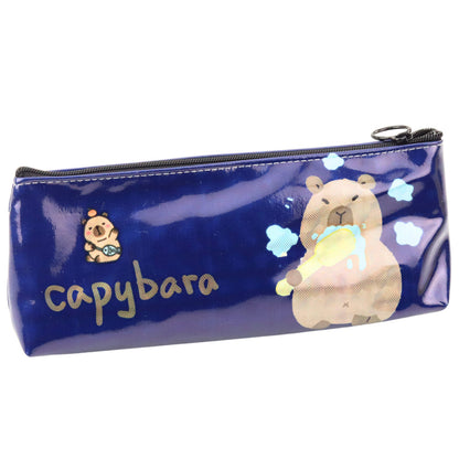 Estojo Escolar Capivara a Lavar os Dentes Azul Marinho 20x8,5x4cm (1 unidade)